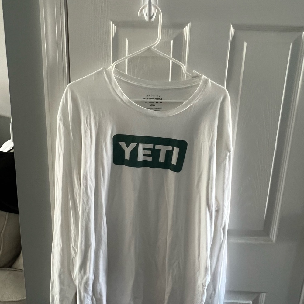 Yeti White and Green Long Sleeve Tee